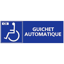 Supstick Autocollants Stickers Handicapé - Personne à mobilité réduite guichet Automatique CB Format rectangulaire 24x8c