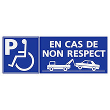 Supstick Autocollants Stickers Handicapé - Personne à mobilité réduite stationnement fourrière en Cas de Non Respect 10x