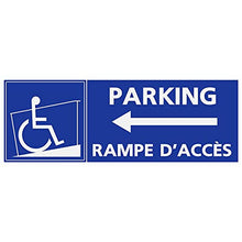 Supstick Autocollants Stickers Handicapé - Personne à mobilité réduite Rampe d’accès Parking flèche Gauche 24x8cm