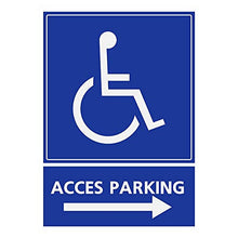 Supstick Autocollants Stickers Handicapé - Personne à mobilité réduite accès Parking flèche Droite 4,5x6cm
