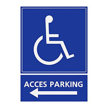 Supstick Autocollants Stickers Handicapé - Personne à mobilité réduite accès Parking flèche Gauche 7,5x10cm