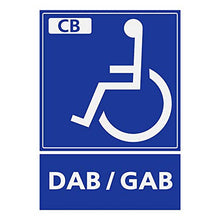 Supstick Autocollants Stickers Handicapé - Personne à mobilité réduite Distributeur Automatique CB Dab/GAB 6x8cm