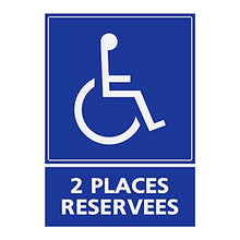 Supstick Autocollants Stickers Handicapé - Personne à mobilité réduite Parking handicapés 2 Places réservées 6x8cm