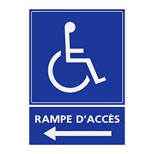 Supstick Autocollants Stickers Handicapé - Personne à mobilité réduite Rampe d’accès flèche à Gauche 15x20cm