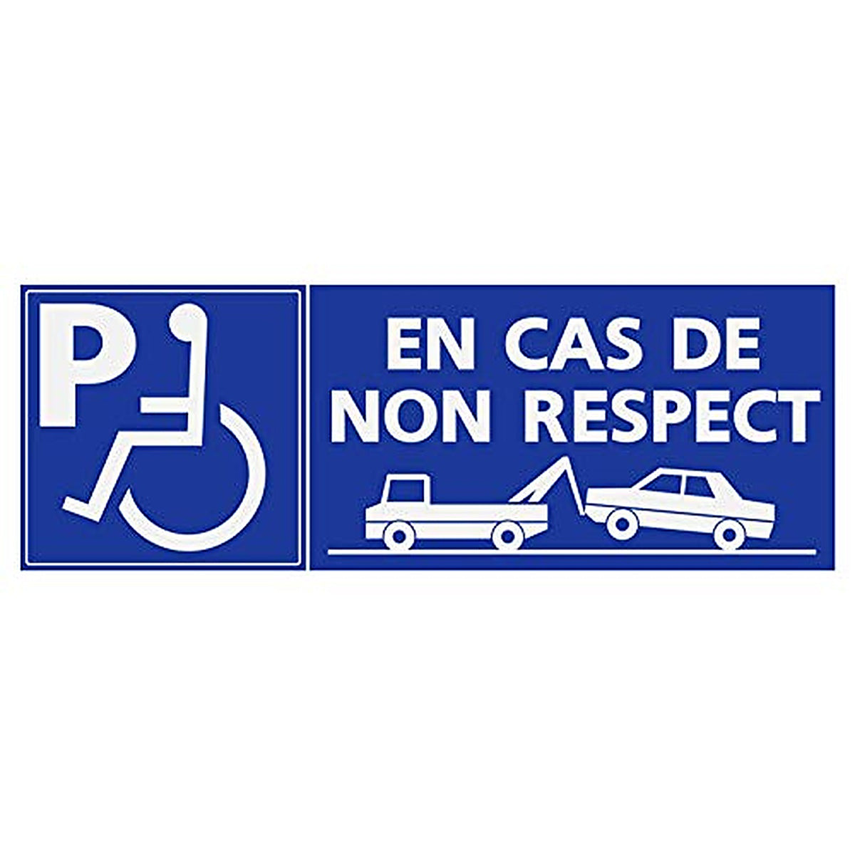 Supstick Autocollants Stickers Handicapé - Personne à mobilité réduite stationnement fourrière en Cas de Non Respect 12x