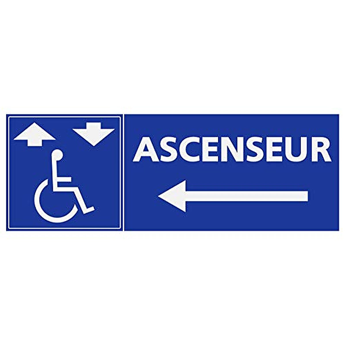Supstick Autocollants Stickers Handicapé - Personne à mobilité réduite Ascenseur handicapé flèche Gauche Format rectangu