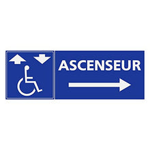 Supstick Autocollants Stickers Handicapé - Personne à mobilité réduite Ascenseur flèche de Gauche Format rectangulaire 2