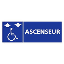 Supstick Autocollants Stickers Handicapé - Personne à mobilité réduite Ascenseur Format rectangulaire 24x8cm