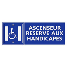 Supstick Autocollants Stickers Handicapé - Personne à mobilité réduite Ascenseur réservé aux handicapés Format rectangul