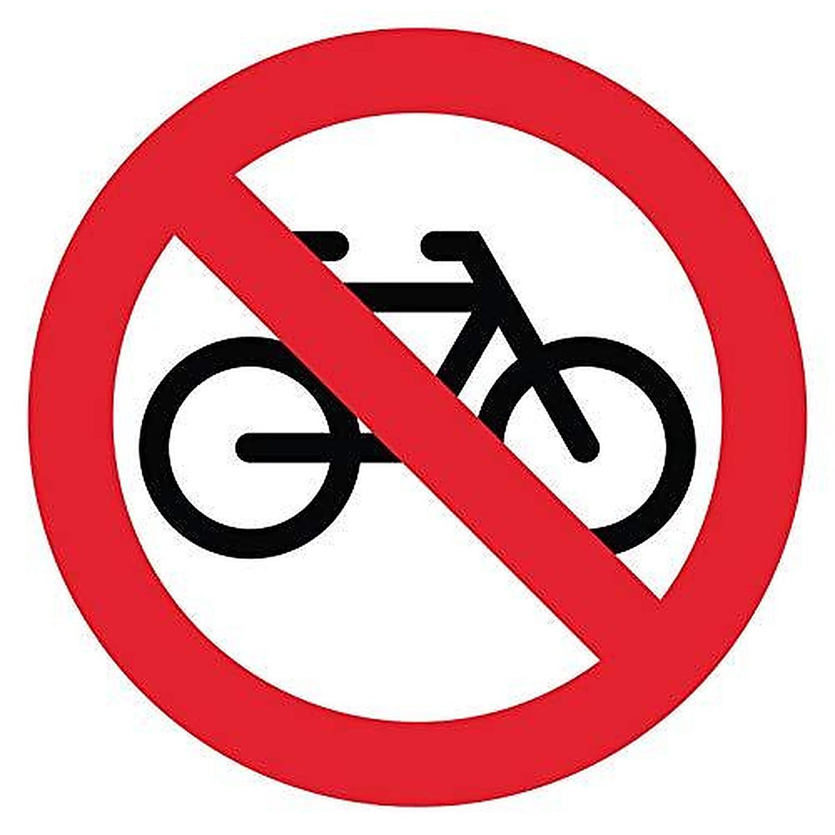 Autocollant stickers interdit au vélo Diamètre 5x5cm