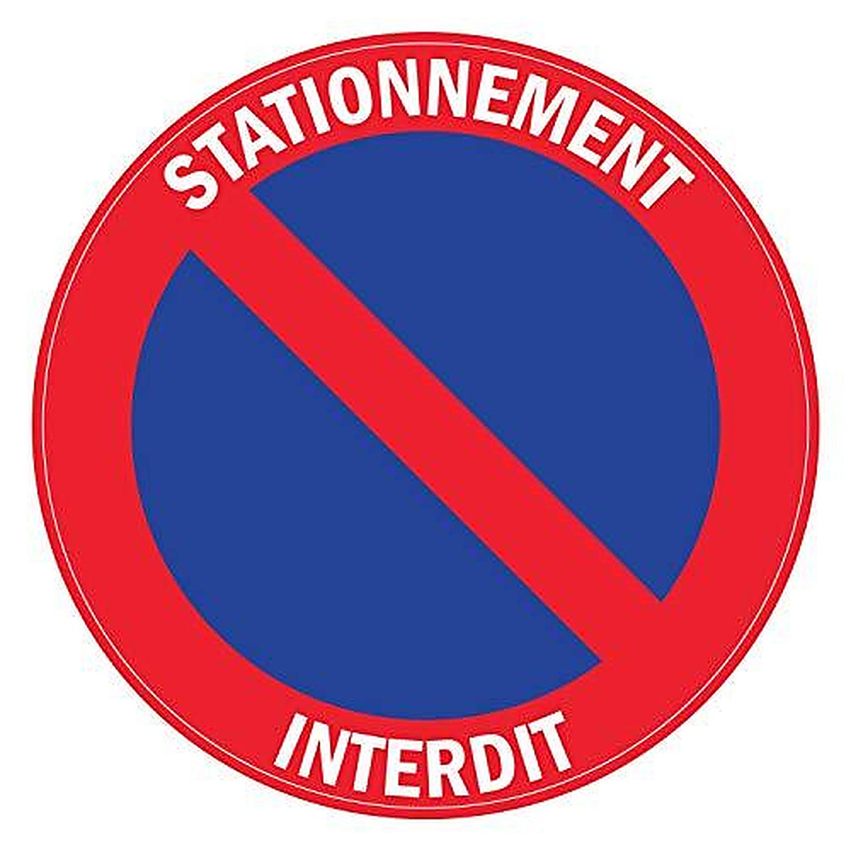 Autocollant stickers interdit de stationner Diamètre 8x8cm