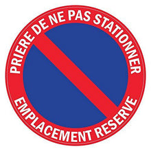 Autocollant stickers interdit de stationner Diamètre 10x10cm