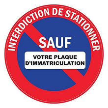 Autocollant stickers interdit de stationner Diamètre 10x10cm