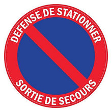 Autocollant stickers interdit de stationner Diamètre 10x10cm