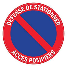 Autocollant stickers interdit de stationner Diamètre 8x8cm