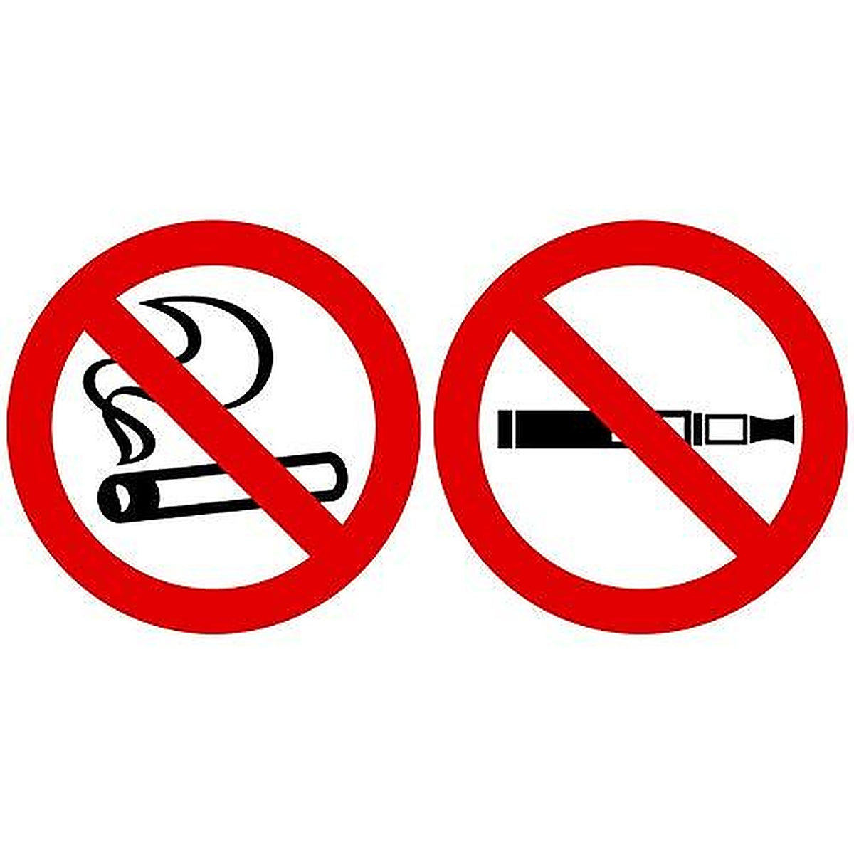 2 Autocollant stickers interdit de fumer et vapoter Diamètre 5x5cm