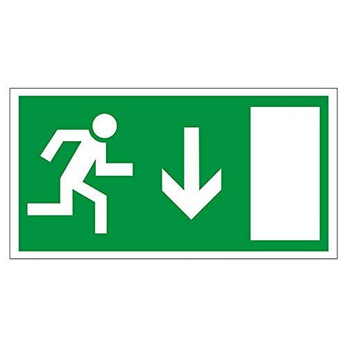 Supstick Autocollant Stickers Sortie de Secours flèche directionnelle vers Le Bas Format 20x10,5cm