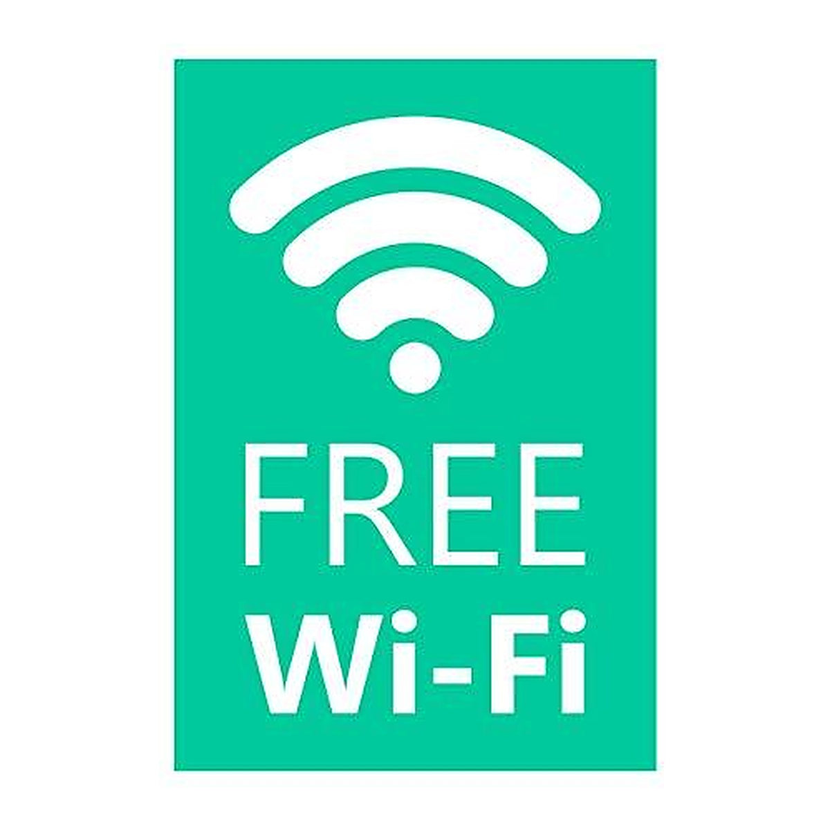 Supstick Autocollant Stickers Free WiFi pour Magasin et Restauration de Couleur Vert et au Format 15x22cm