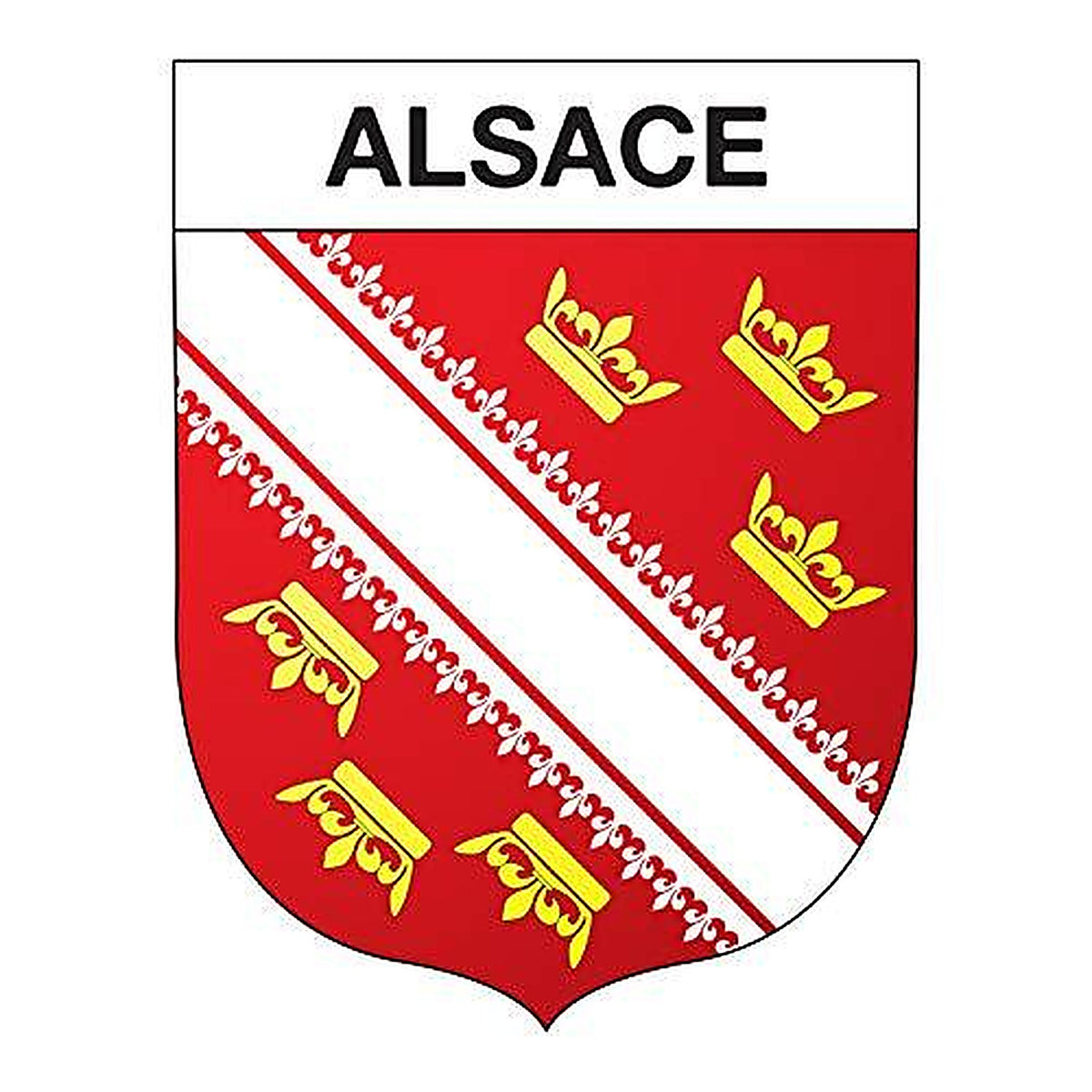 Supstick Autocollant Stickers Blason de région département Alsace Format 10x8cm