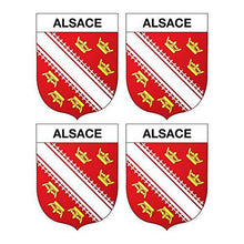 Supstick Lot de 4 Autocollants Stickers Blason de région département Alsace Format 5x4cm