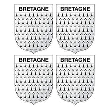 Supstick Lot de 4 Autocollants Stickers Blason de région département Bretagne Format 5x4cm