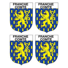 Supstick Lot de 4 Autocollants Stickers Blason de région département Franche Comté Format 5x4cm