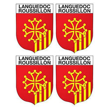 Supstick Lot de 4 Autocollants Stickers Blason de région département Languedoc Roussillon Format 5x4cm