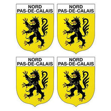 Supstick Lot de 4 Autocollants Stickers Blason de région département Nord Pas de Calais Format 5x4cm