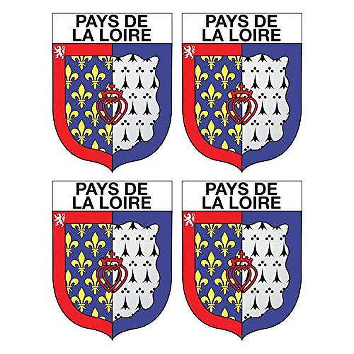 Supstick Lot de 4 Autocollants Stickers Blason de région département Pays de la Loire Format 5x4cm