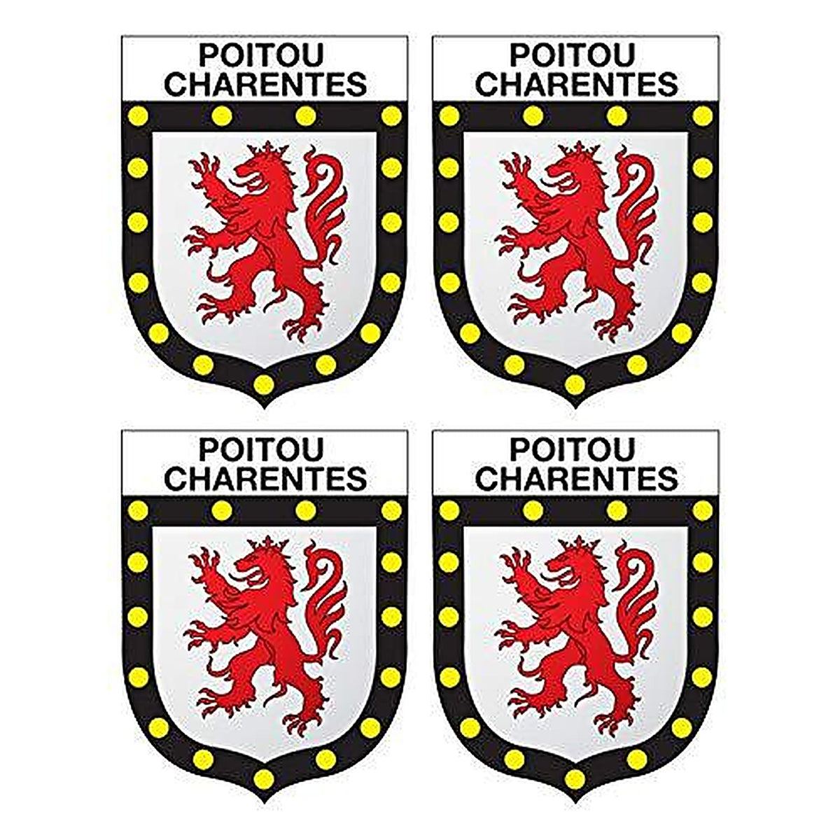 Supstick Lot de 4 Autocollants Stickers Blason de région département Poitou-Charentes Format 5x4cm