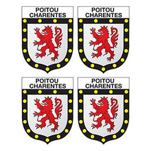 Supstick Lot de 4 Autocollants Stickers Blason de région département Poitou-Charentes Format 5x4cm