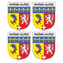 Supstick Lot de 4 Autocollants Stickers Blason de région département Rhône Alpes Format 5x4cm