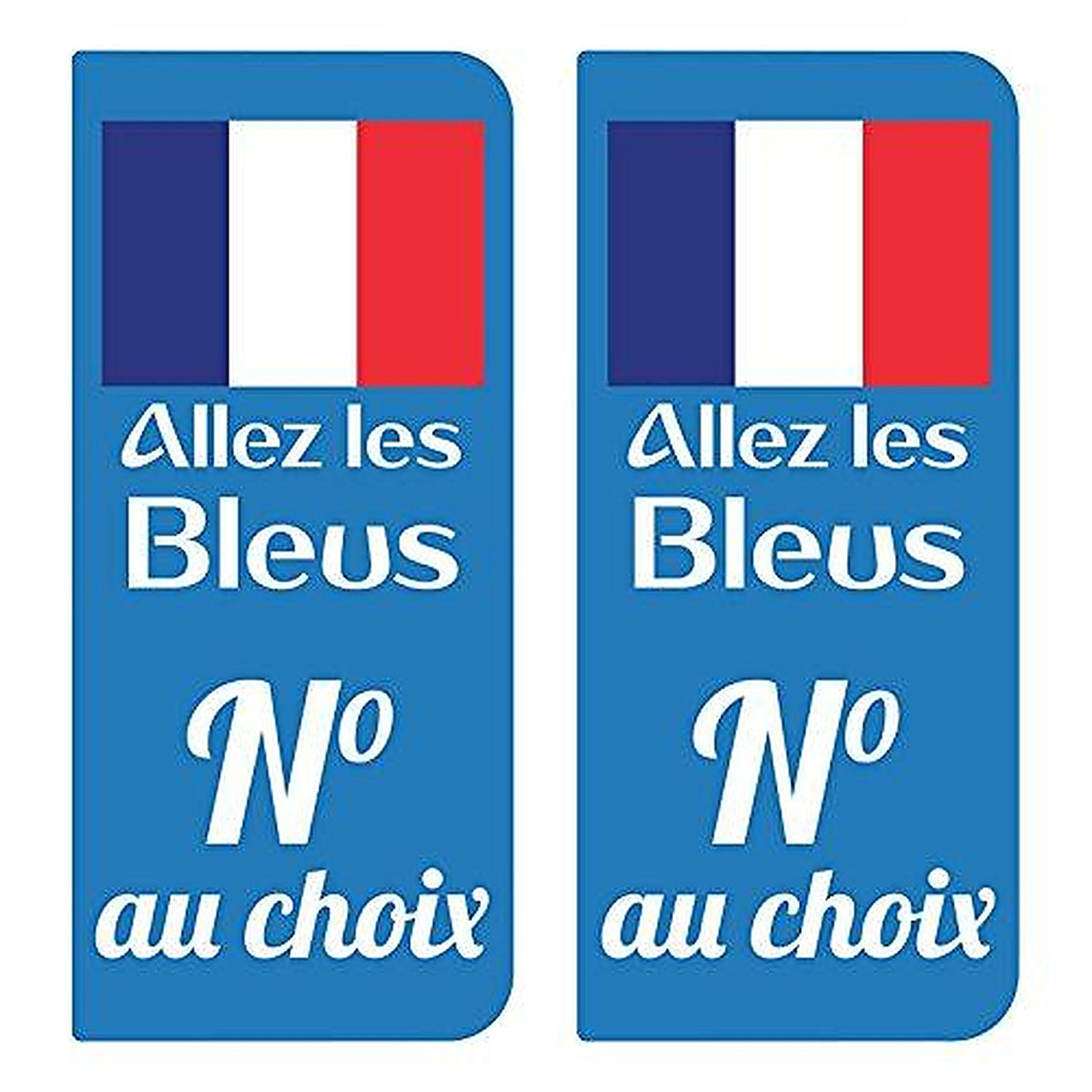SupStick 2 Autocollant Stickers Plaque d'immatriculation Spécial France Coupe du Monde 2018 Format Arrondi