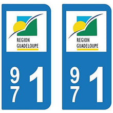 supstick 2 STICKERS AUTOCOLLANT PLAQUE IMMATRICULATION DEPT 971 Région Guadeloupe