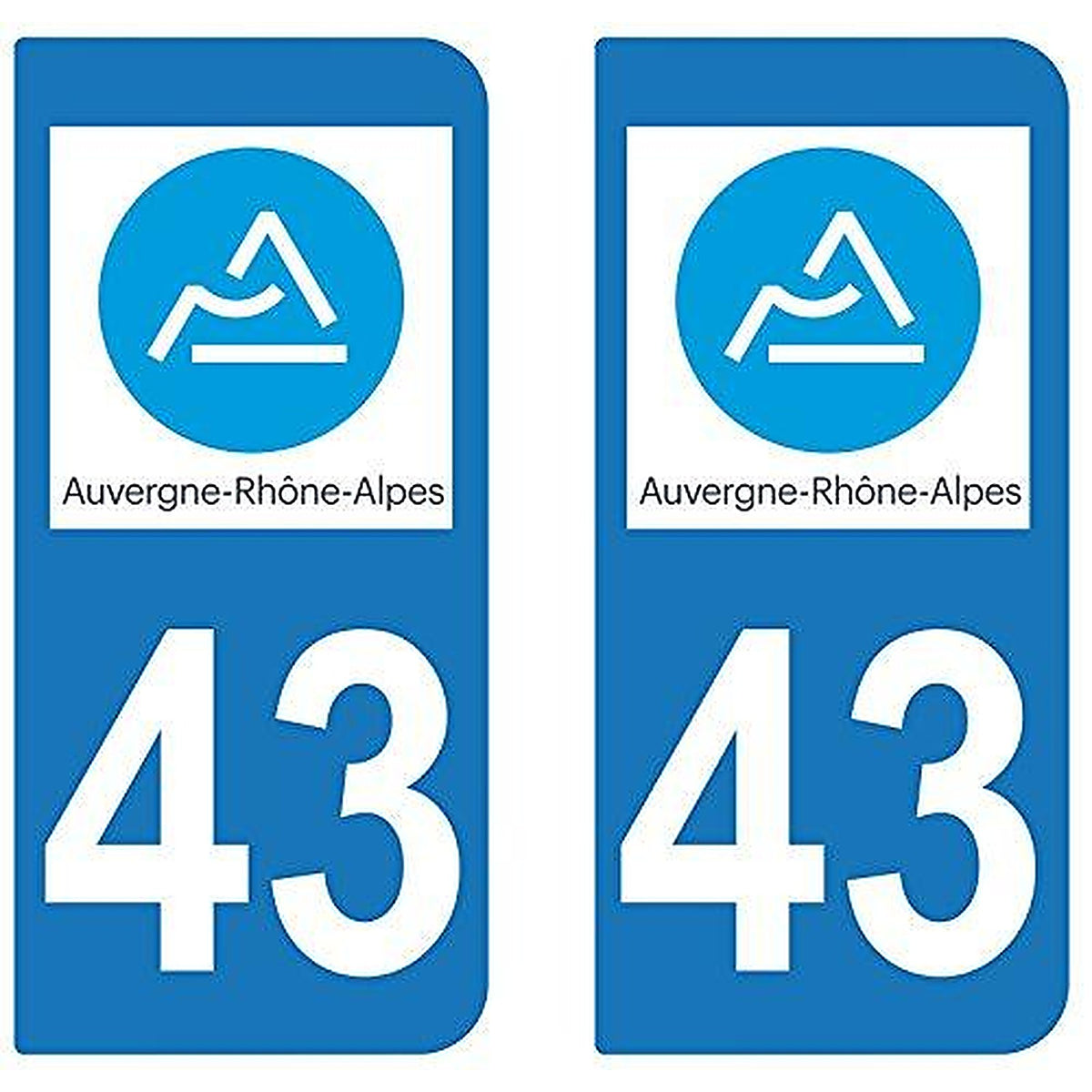 supstick 2 STICKERS AUTOCOLLANT PLAQUE IMMATRICULATION DEPT 43 Auvergne-Rhône-Alpes