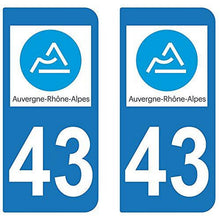 supstick 2 STICKERS AUTOCOLLANT PLAQUE IMMATRICULATION DEPT 43 Auvergne-Rhône-Alpes