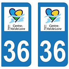 supstick 2 STICKERS AUTOCOLLANT PLAQUE IMMATRICULATION DEPT 36 region Centre-Val de Loire
