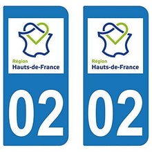 supstick 2 STICKERS AUTOCOLLANT PLAQUE IMMATRICULATION DEPT 02 Hauts de France