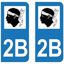 supstick 2 STICKERS AUTOCOLLANT PLAQUE IMMATRICULATION DEPT 2B Corse