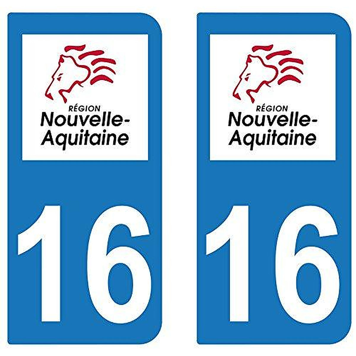 supstick 2 STICKERS AUTOCOLLANT PLAQUE IMMATRICULATION DEPT 16 Nouvelle-Aquitaine