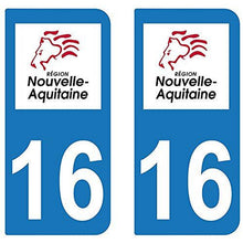 supstick 2 STICKERS AUTOCOLLANT PLAQUE IMMATRICULATION DEPT 16 Nouvelle-Aquitaine