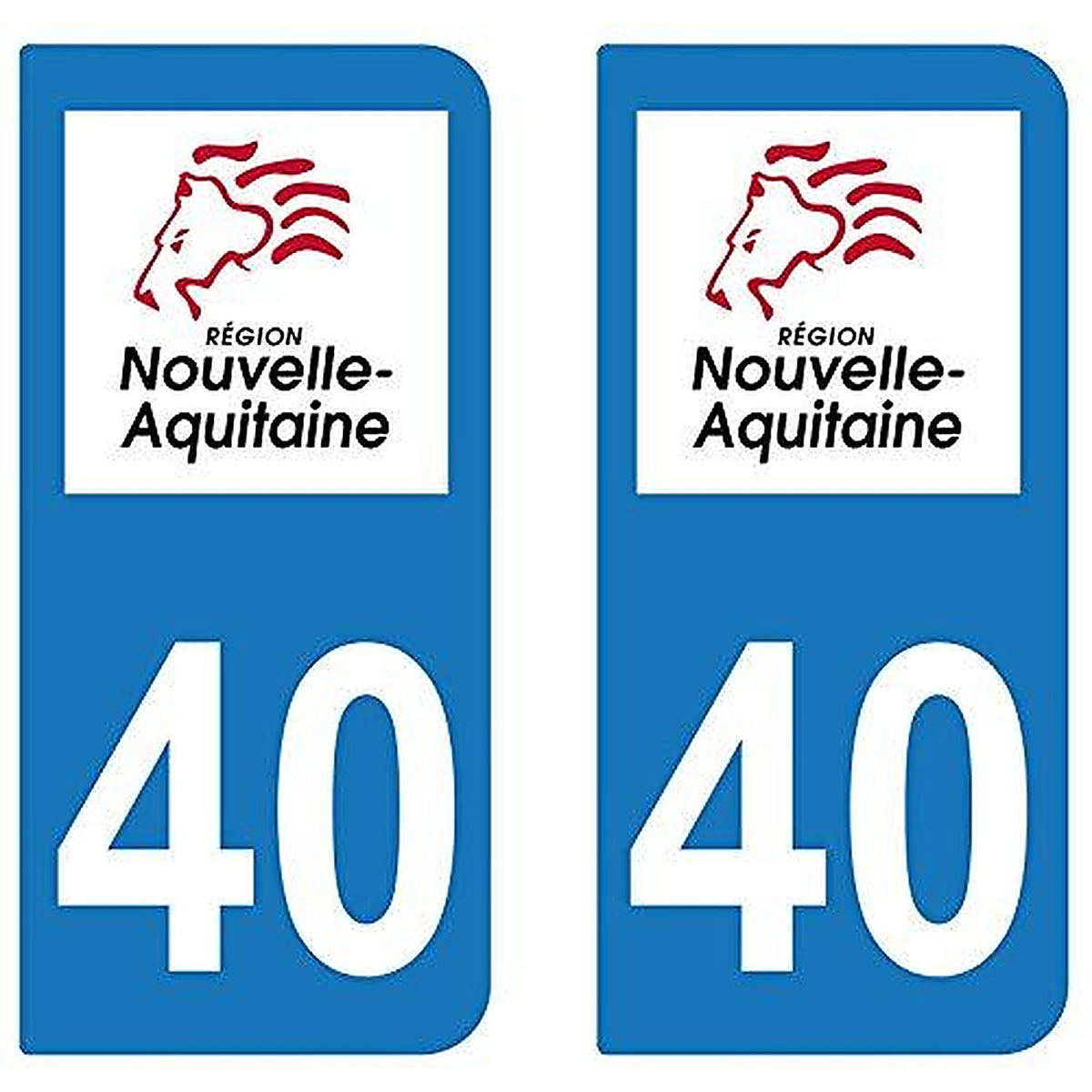 supstick 2 STICKERS AUTOCOLLANT PLAQUE IMMATRICULATION DEPT 40 Nouvelle-Aquitaine