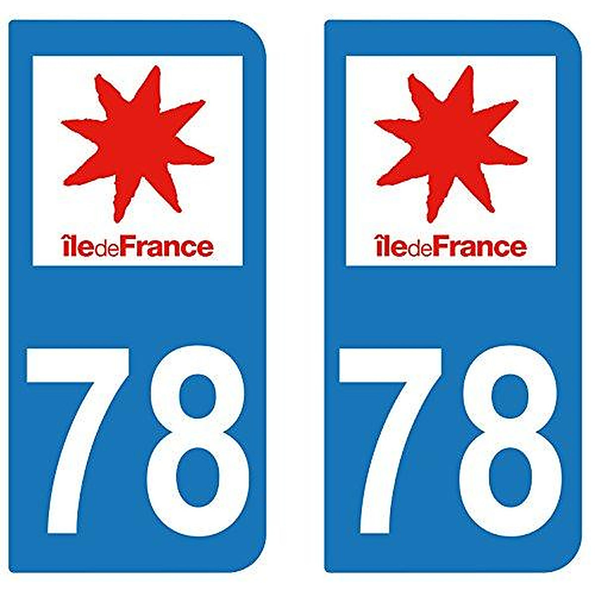 supstick 2 STICKERS AUTOCOLLANT PLAQUE IMMATRICULATION DEPT 78 Région île-de-France