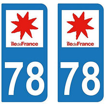 supstick 2 STICKERS AUTOCOLLANT PLAQUE IMMATRICULATION DEPT 78 Région île-de-France