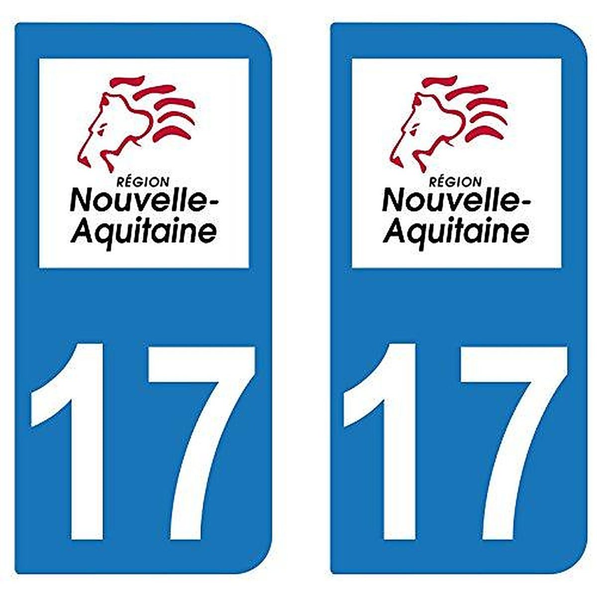 supstick 2 STICKERS AUTOCOLLANT PLAQUE IMMATRICULATION DEPT 17 Nouvelle-Aquitaine
