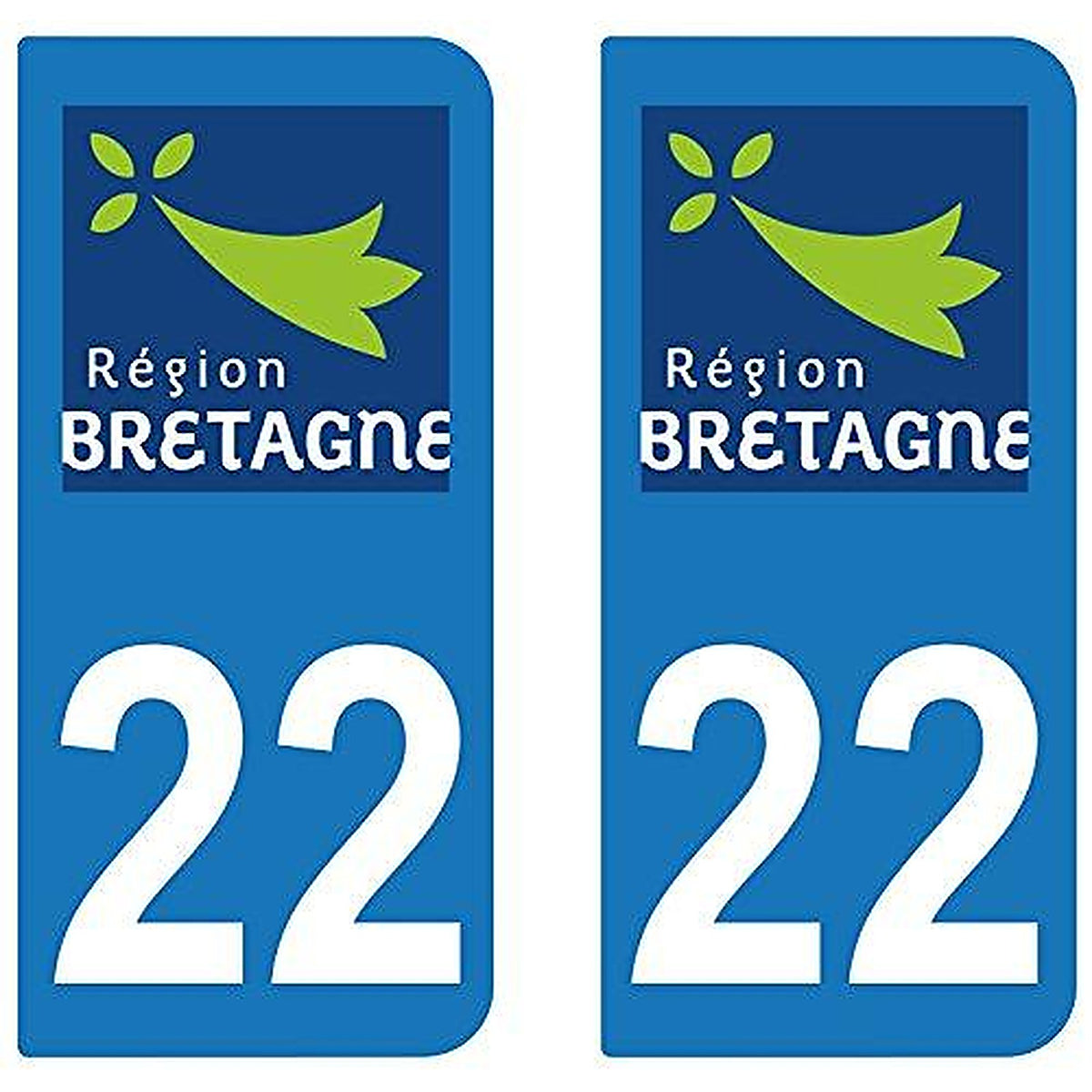 supstick 2 STICKERS AUTOCOLLANT PLAQUE IMMATRICULATION DEPT 22 Région Bretagne