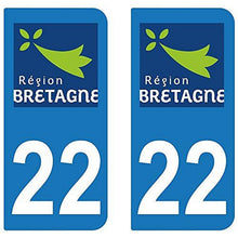 supstick 2 STICKERS AUTOCOLLANT PLAQUE IMMATRICULATION DEPT 22 Région Bretagne