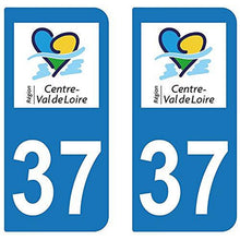 supstick 2 STICKERS AUTOCOLLANT PLAQUE IMMATRICULATION DEPT 37 region Centre-Val de Loire