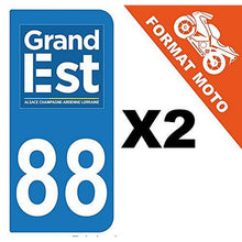 supstick 2 Stickers Autocollant Plaque IMMATRICULATION Moto DEPT 88 Grand Est