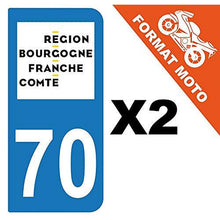 supstick 2 Stickers Autocollant Plaque IMMATRICULATION Moto DEPT 70 Region Bourgogne-Franche-Comté